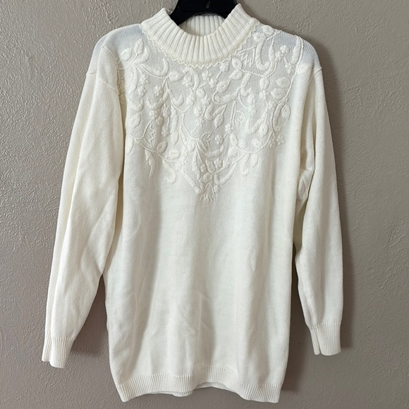 Vintage Dana Scott Womens Ivory Sweater, Acrylic, Large - Picture 1 of 6